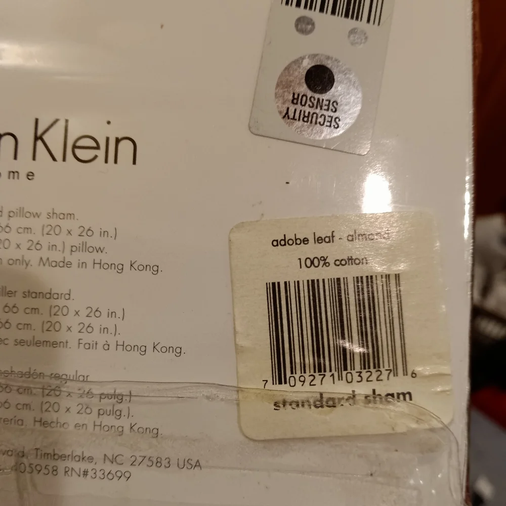 NOS Vtg Calvin Klein Home Khaki Collection Adobe Leaf Standard Pillow Sham